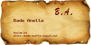 Bade Anetta névjegykártya